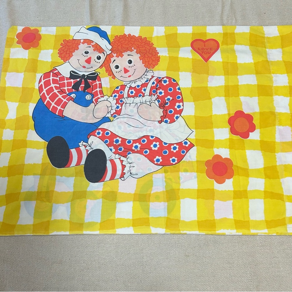 Vintage Raggedy Ann & Andy pillowcase